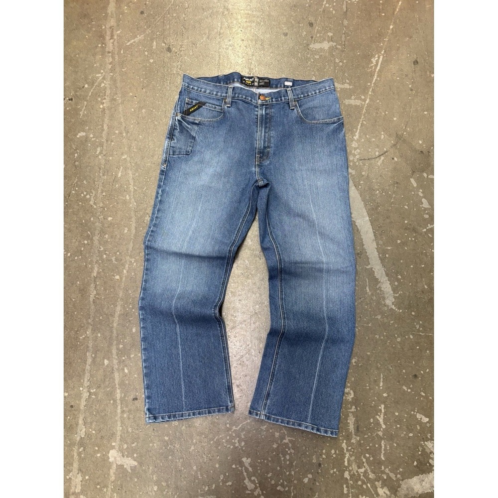 Ariat Rebar M4 Relaxed Boot Men's Jeans 38x30 Blue Denim Western Workwear Pants
